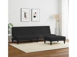 2 peças conjunto de sofás veludo preto