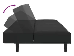 2 peças conjunto de sofás veludo preto