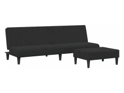 2 peças conjunto de sofás veludo preto