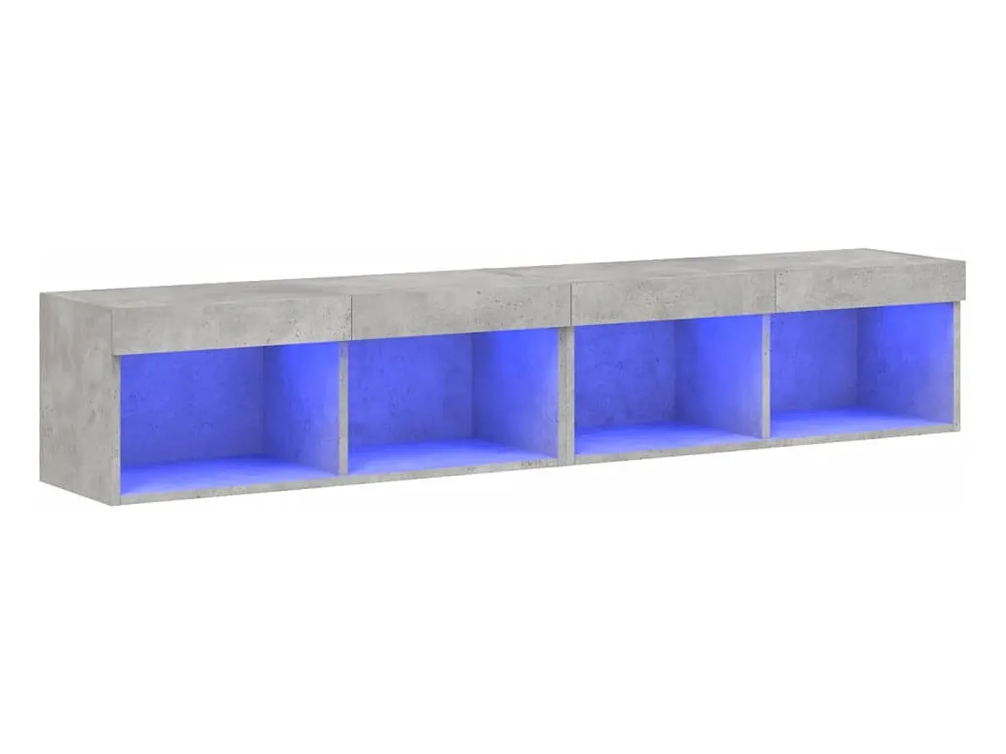2 uds Muebles TV con luces LED gris hormigón 80x30x30 cm YOE11388
