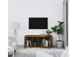 Alfinn Mueble para TV madera contrachapada roble ahumado 100x35x40 cm