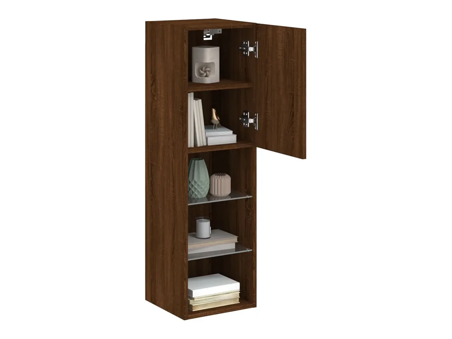 Almar Mueble para TV con luces LED roble marrón 30,5x30x102 cm