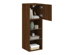 Almar Muebles de TV con luces LED 2 uds marrón roble 30,5x30x90 cm