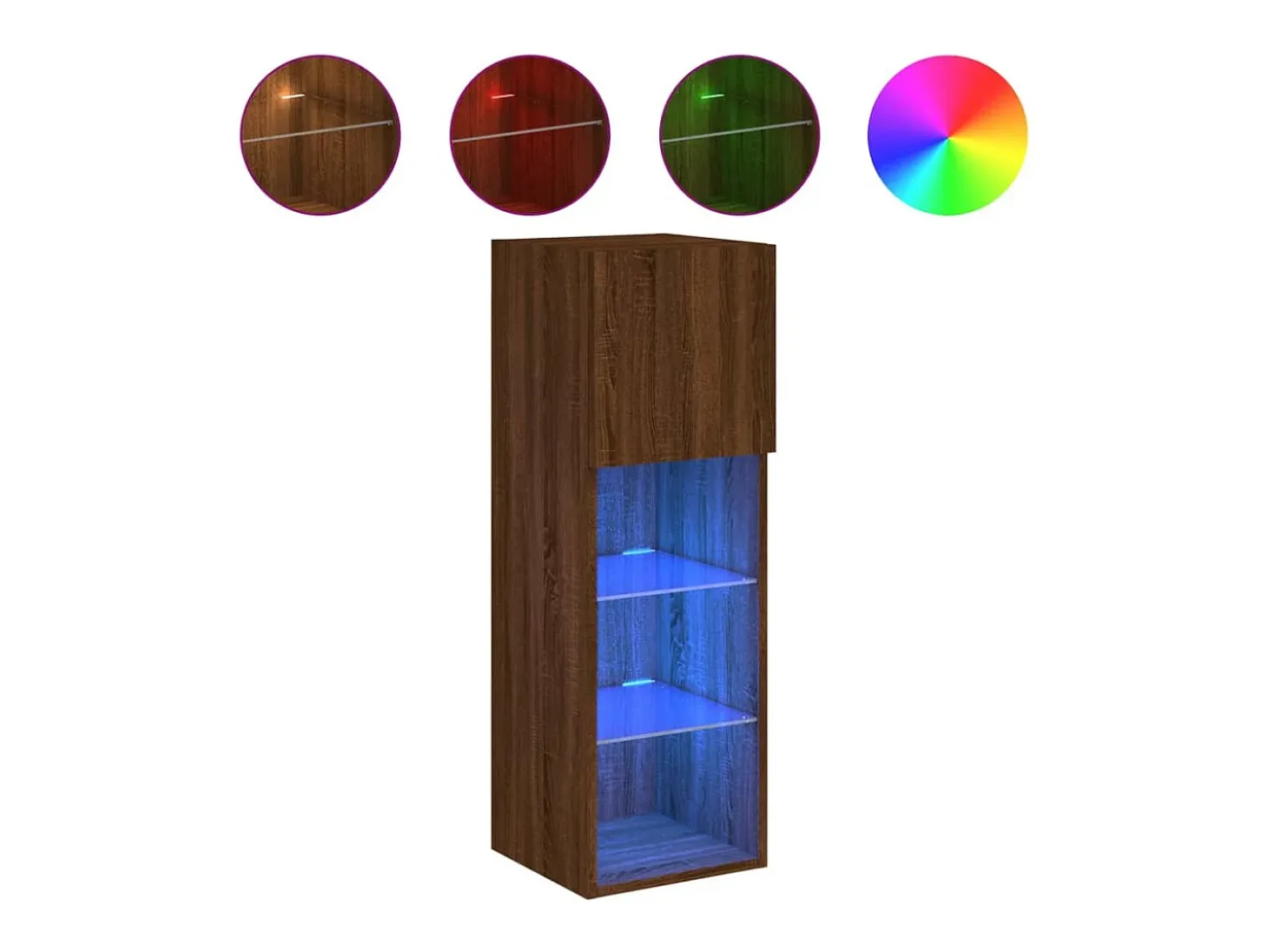 Almar Muebles de TV con luces LED 2 uds marrón roble 30,5x30x90 cm