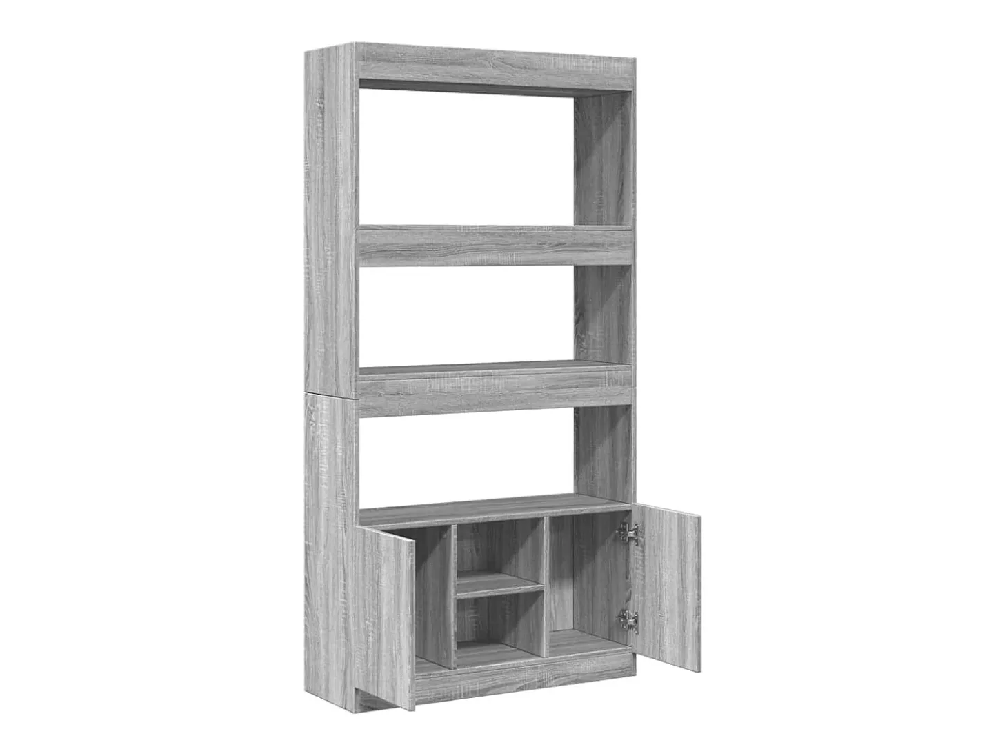 Aparador alto madera de ingeniería gris Sonoma 92x33x180 cm