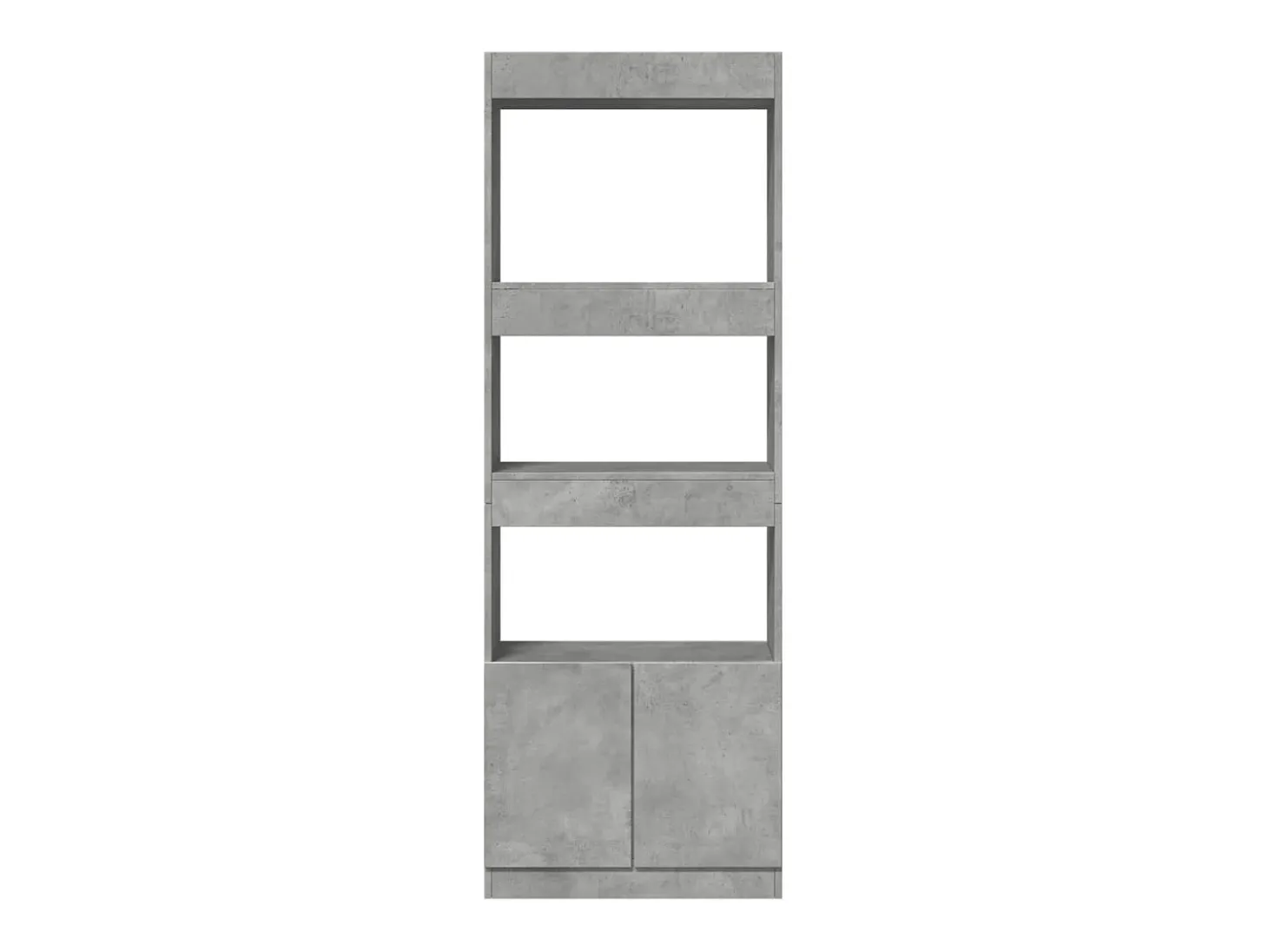 Aparador alto madera de ingeniería gris hormigón 63x33x180 cm