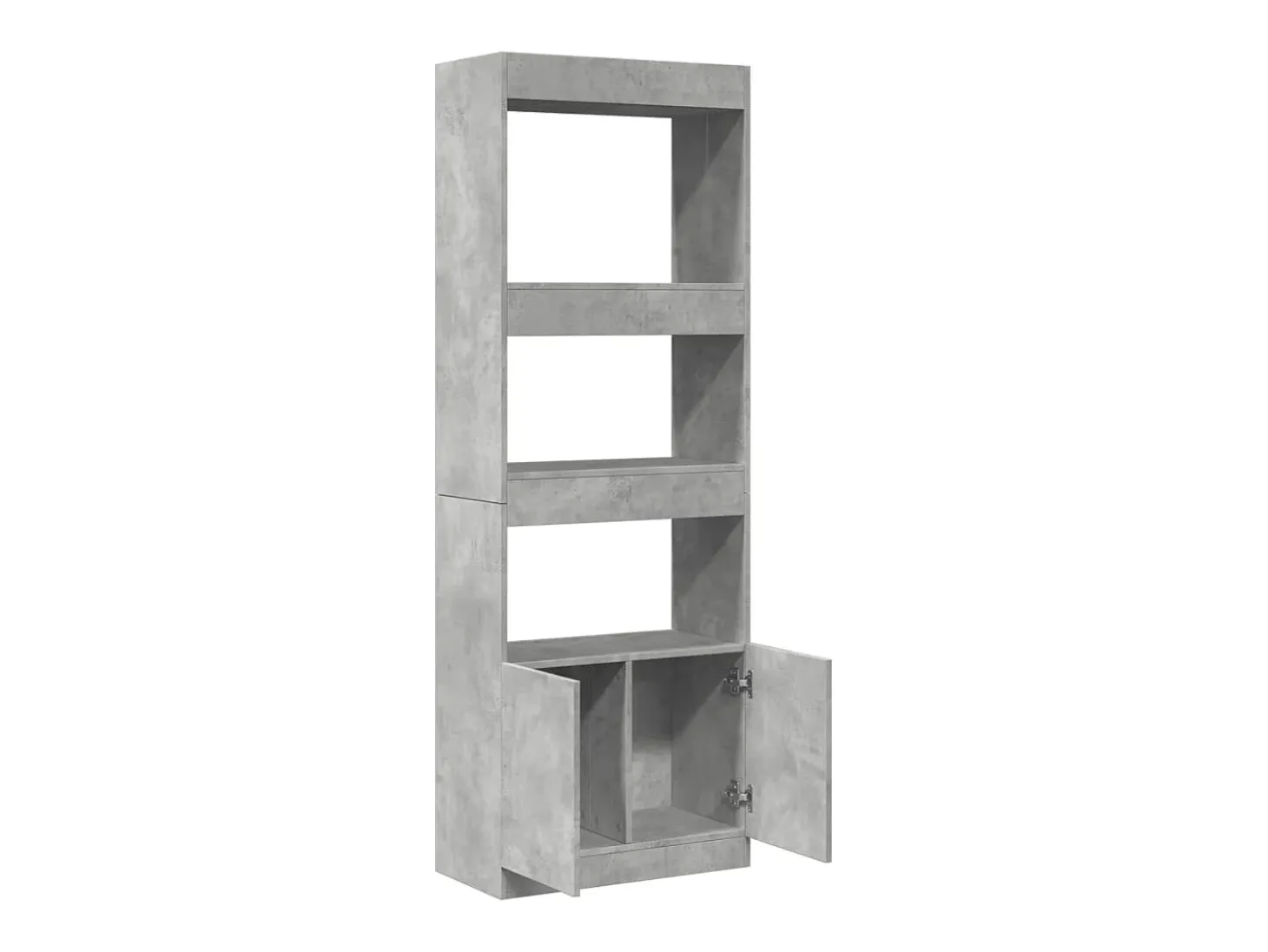 Aparador alto madera de ingeniería gris hormigón 63x33x180 cm