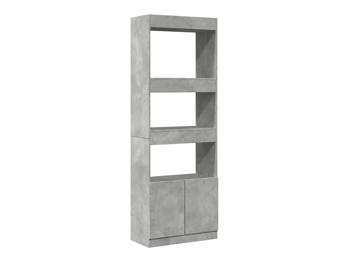 Aparador alto madera de ingeniería gris hormigón 63x33x180 cm