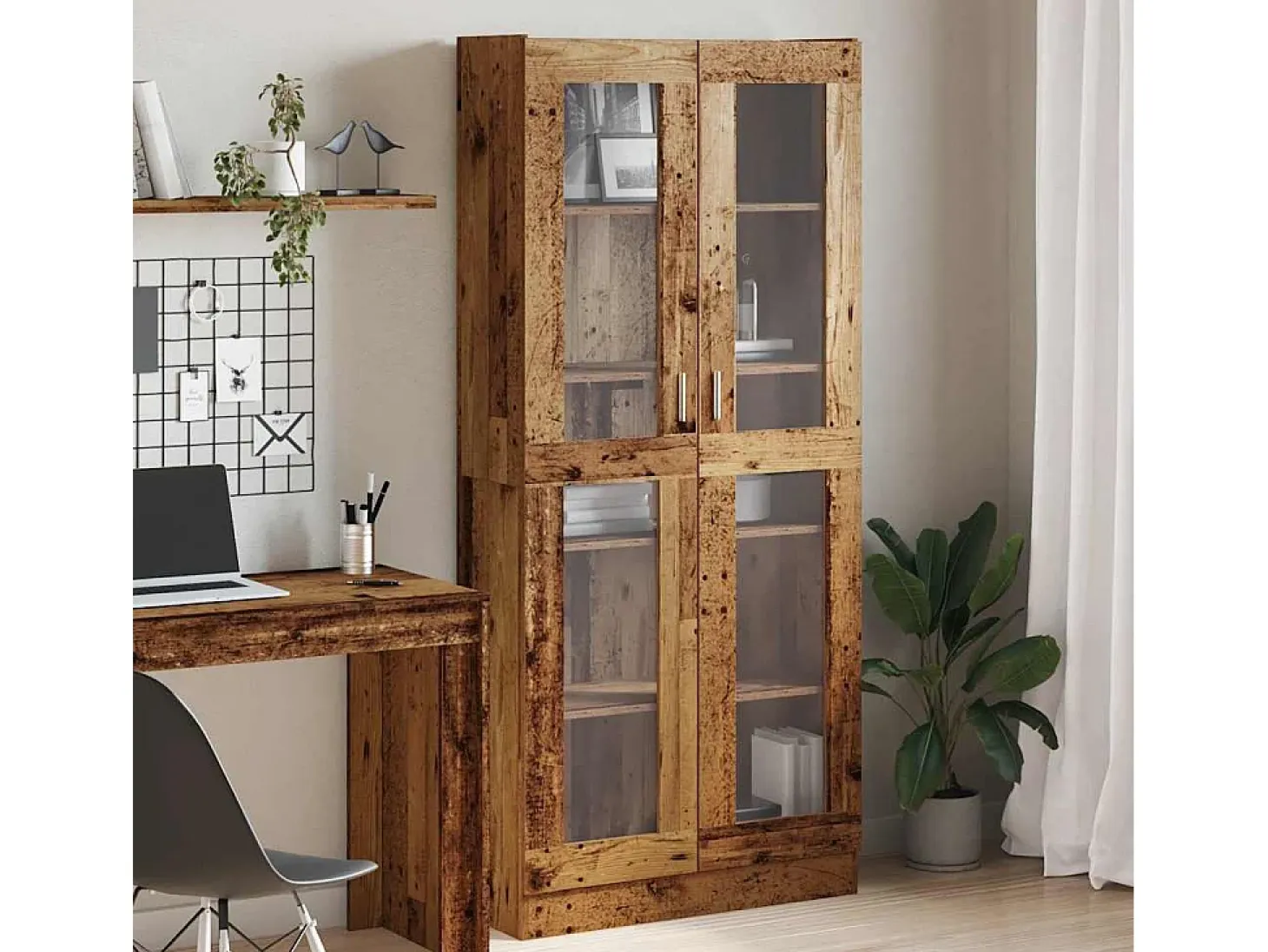Aparador alto madera vieja 82,5x30,5x185 cm madera contrachapada