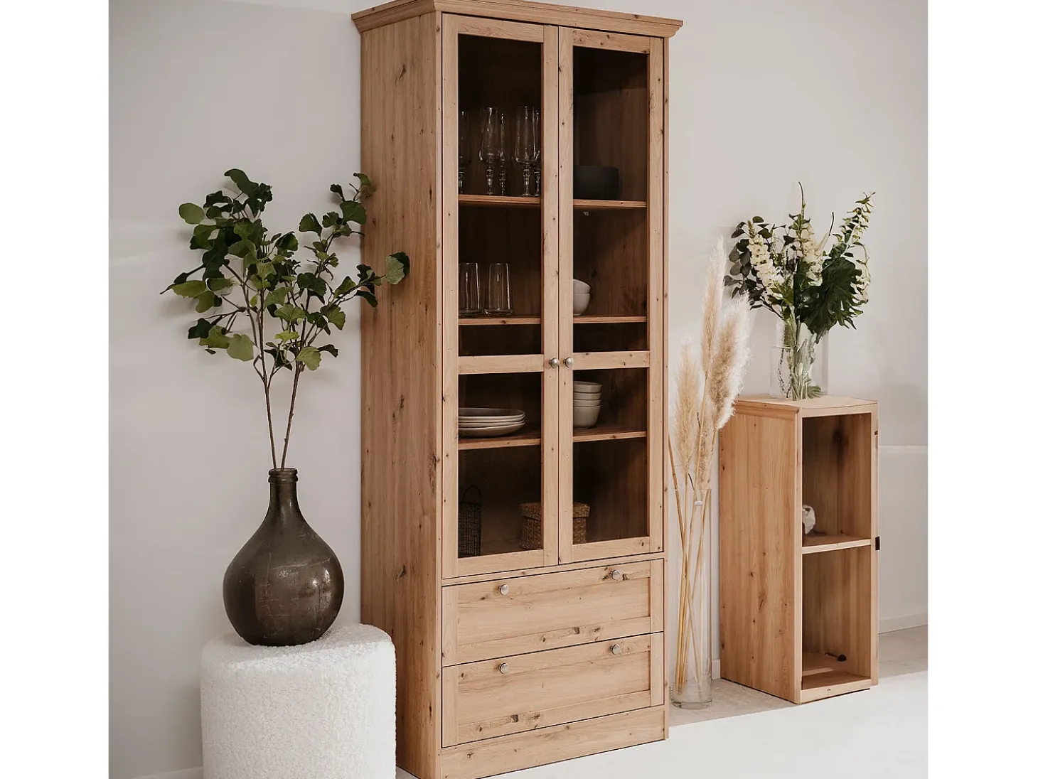 Aparador alto 80x200x45 cm roble natural