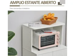 Aparador auxiliar para microondas blanco 60.4x40.3x97 cm HOMCOM