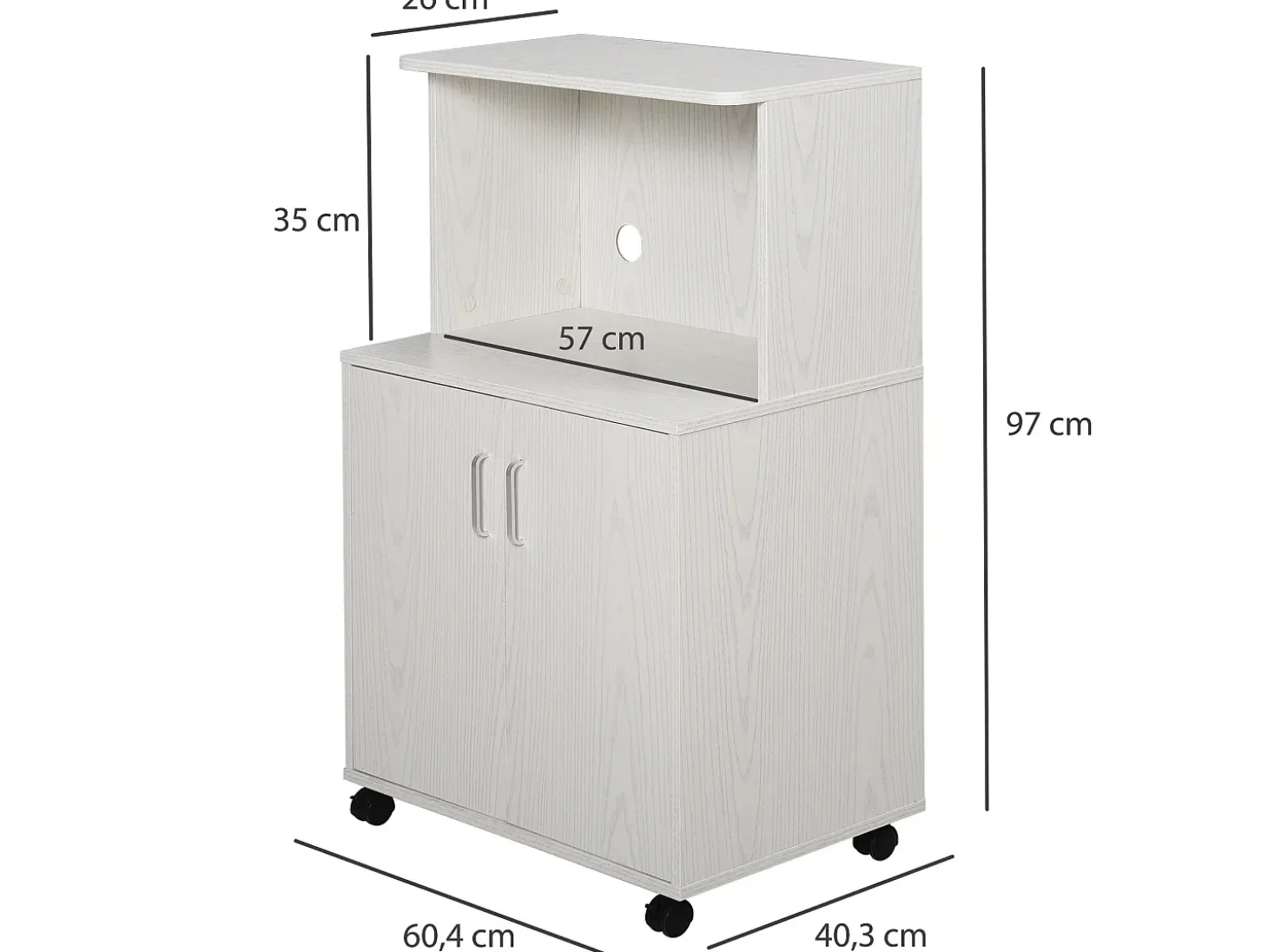 Aparador auxiliar para microondas blanco 60.4x40.3x97 cm HOMCOM
