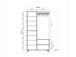 Aparador de recibidor – 100 cm x 190 cm – Roble Sonoma – Melamina