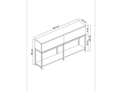 Aparador Lord Blanco dorado150x30x80 cm