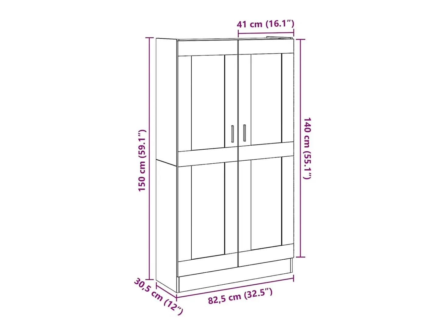 Aparador madera ingeniería madera envejecida 82,5x30,5x150 cm