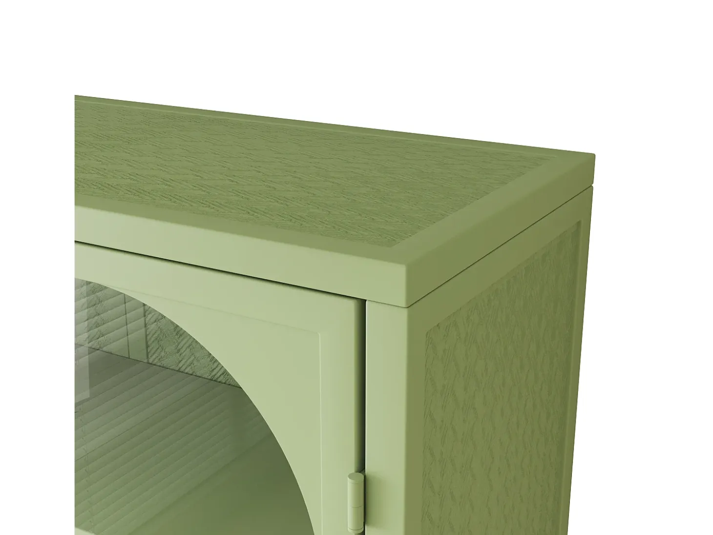 Aparador mural con 2 puertas de cristal curvado - Para cocina o baño - Verde - 70 × 23 × 60 cm