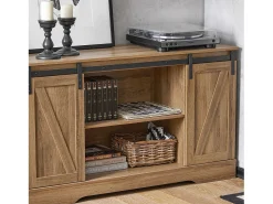 Aparador Recibidor con Puerta corrediza de Granero Armario de Almacenamiento Mueble para Entrada 120 x 40 x 70 cm FSB60-BR SoBuy ES