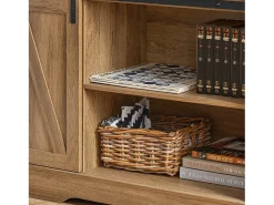 Aparador Recibidor con Puerta corrediza de Granero Armario de Almacenamiento Mueble para Entrada 120 x 40 x 70 cm FSB60-BR SoBuy ES