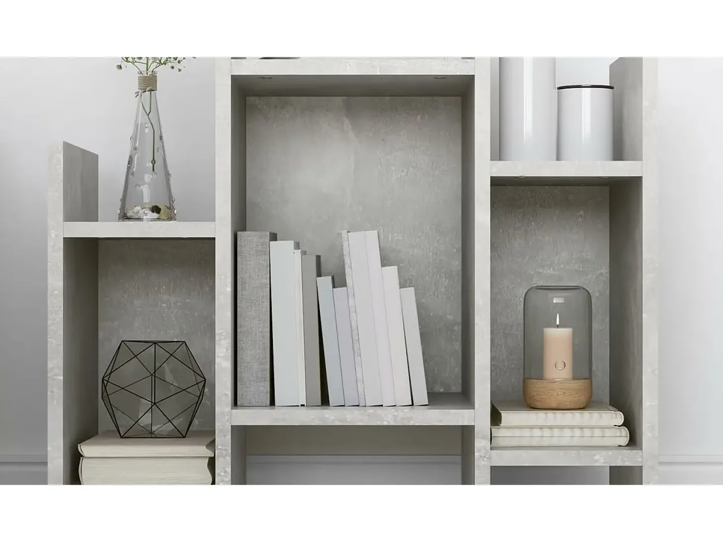 Armario auxiliar madera contrachapada gris hormigón 60x26x60 cm