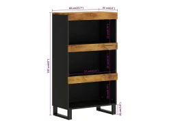 Armario auxiliar madera maciza de mango 60x33x107 cm