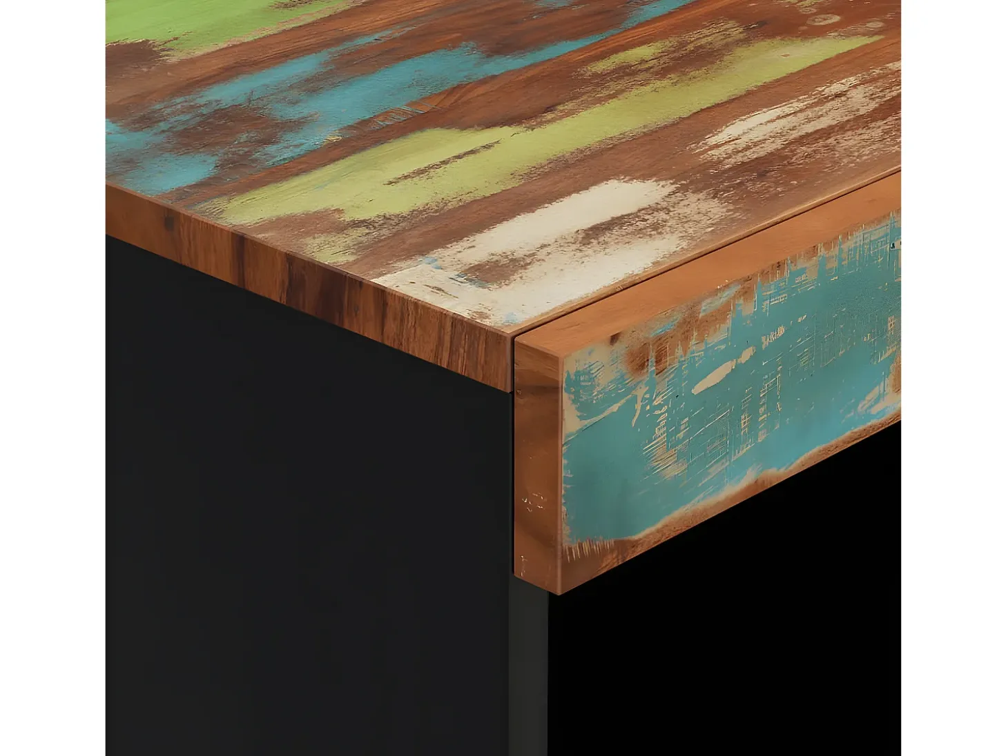 Armario auxiliar madera maciza reciclada 60x33x107 cm