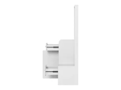 Armario blanco con 2 cajones, 1 puerta y espejo, ganchos regulables 105x38x180cm