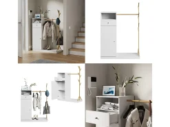 Armario blanco/bambú 100x40x145 liria