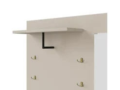 Armario con 2 puertas, cajón, espejo y cojín, material MDF 110x37x185,5 cm