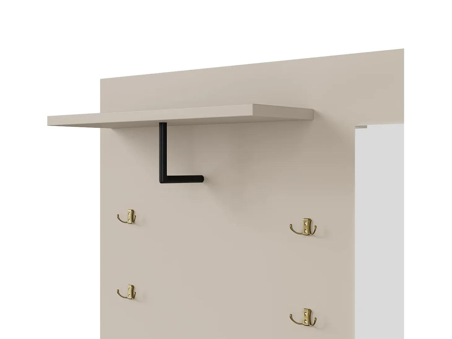 Armario con 2 puertas, cajón, espejo y cojín, material MDF 110x37x185,5 cm