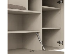 Armario con 2 puertas, cajón, espejo y cojín, material MDF 110x37x185,5 cm