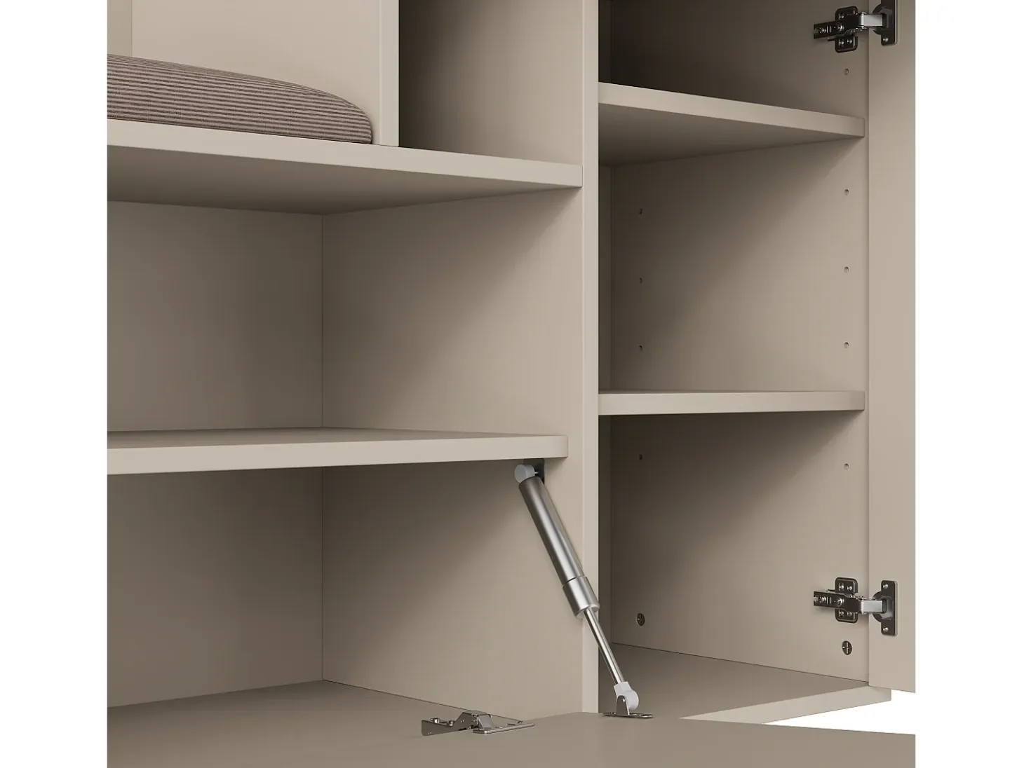 Armario con 2 puertas, cajón, espejo y cojín, material MDF 110x37x185,5 cm