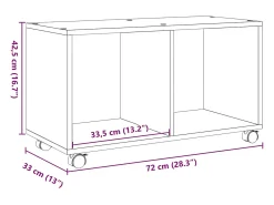 Armario con ruedas madera ingeniería envejecida 72x33x42,5 cm