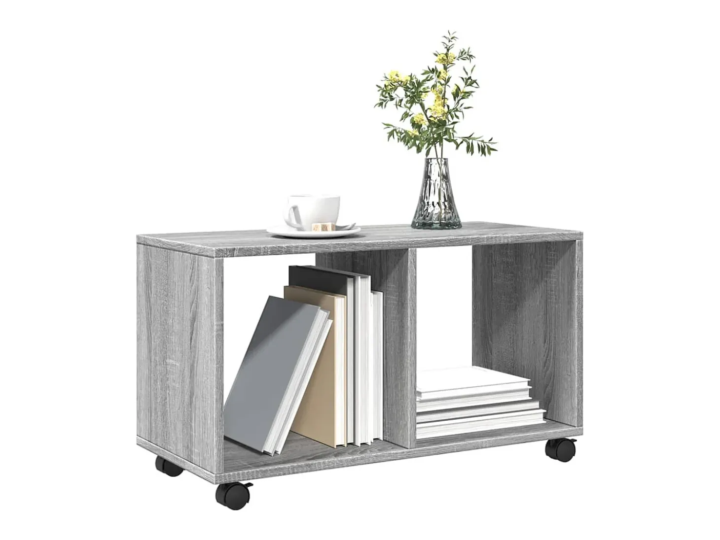 Armario con ruedas madera ingeniería gris Sonoma 72x33x42,5 cm