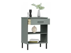 Armario consola patas de metal madera maciza pino gris OSLO