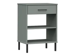 Armario consola patas de metal madera maciza pino gris OSLO