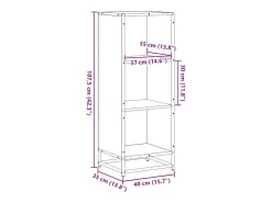 Armario de libros contrachapada color roble 40x35x107,5 cm