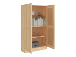 Armario de libros contrachapada color roble 82,5x30,5x150 cm