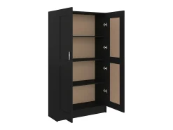 Armario de libros madera contrachapada negro 82,5x30,5x150 cm