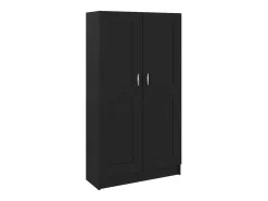 Armario de libros madera contrachapada negro 82,5x30,5x150 cm