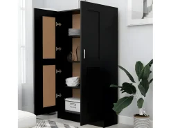 Armario de libros madera contrachapada negro 82,5x30,5x150 cm