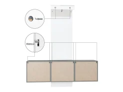 Armario de pared Carlton Set 3, Cuerpo en antracita mate / Panel en crema de alto brillo (157 x 193 x 35 cm)