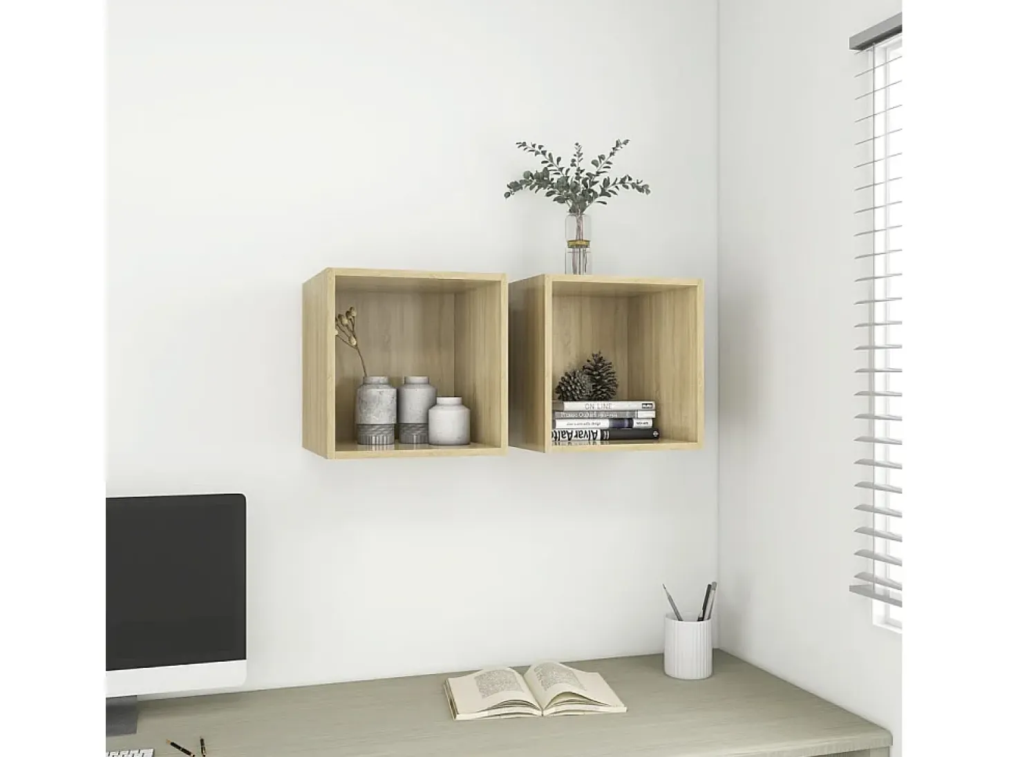 Armario de pared de roble Sonoma de 37 x 37 x 37 cm, madera de ingeniería
