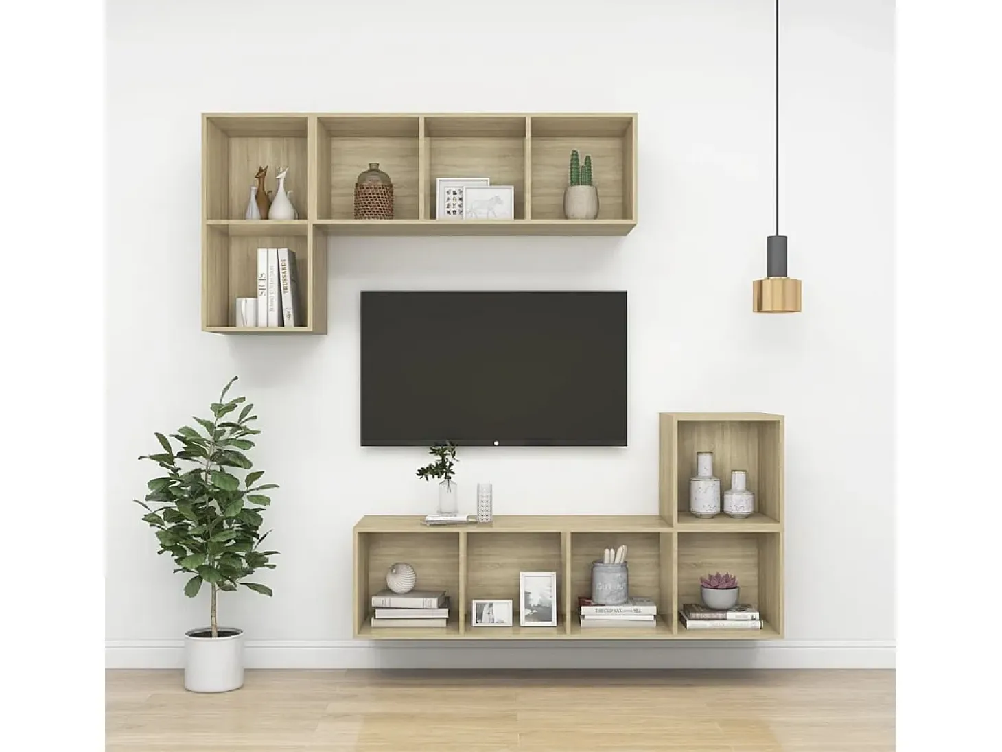 Armario de pared de roble Sonoma de 37 x 37 x 37 cm, madera de ingeniería