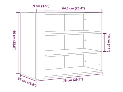 Armario de pared gris hormigón 75x35x60 cm madera de ingeniería