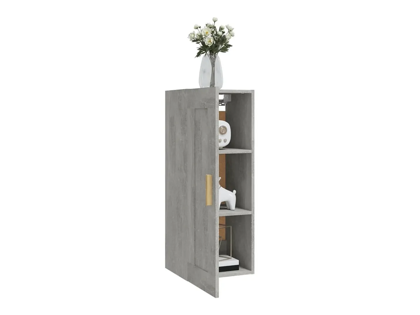 Armario de pared gris hormigón 35x34x90 cm Madera de ingeniería