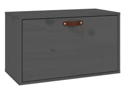 Armario de pared Gris 60x30x35 cm Madera maciza de pino