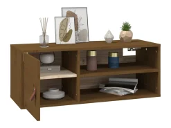Armario de pared marrón miel 80x30x30 cm Madera maciza de pino