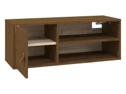 Armario de pared marrón miel 80x30x30 cm Madera maciza de pino