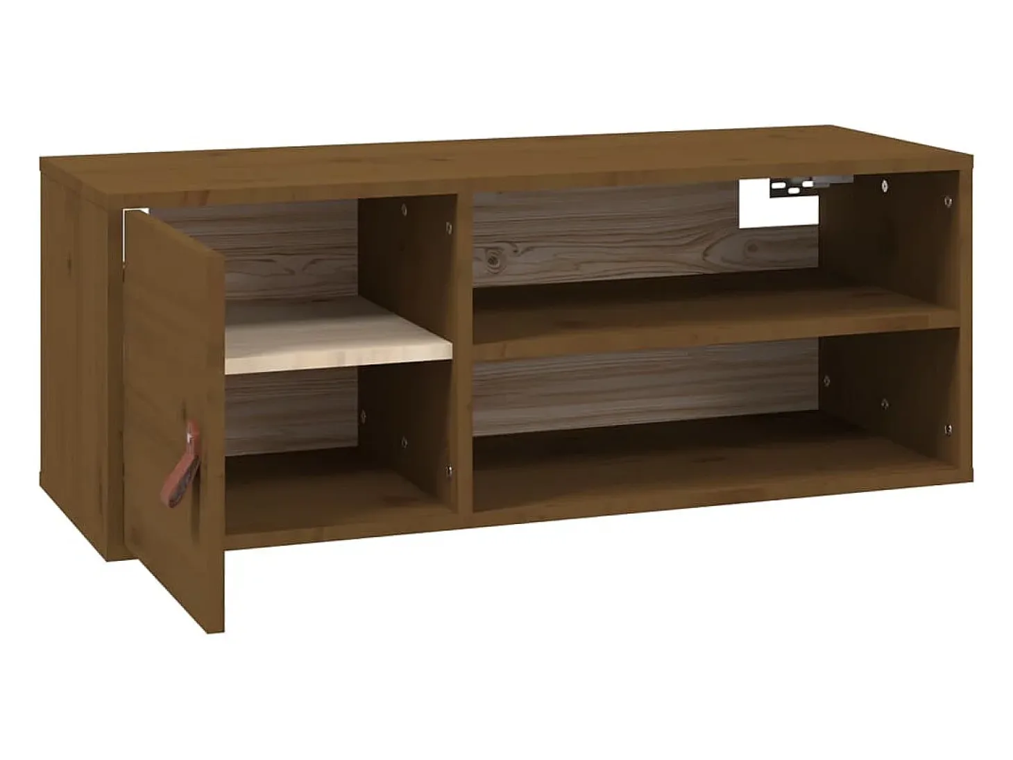 Armario de pared marrón miel 80x30x30 cm Madera maciza de pino