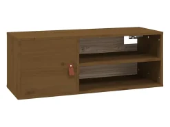 Armario de pared marrón miel 80x30x30 cm Madera maciza de pino